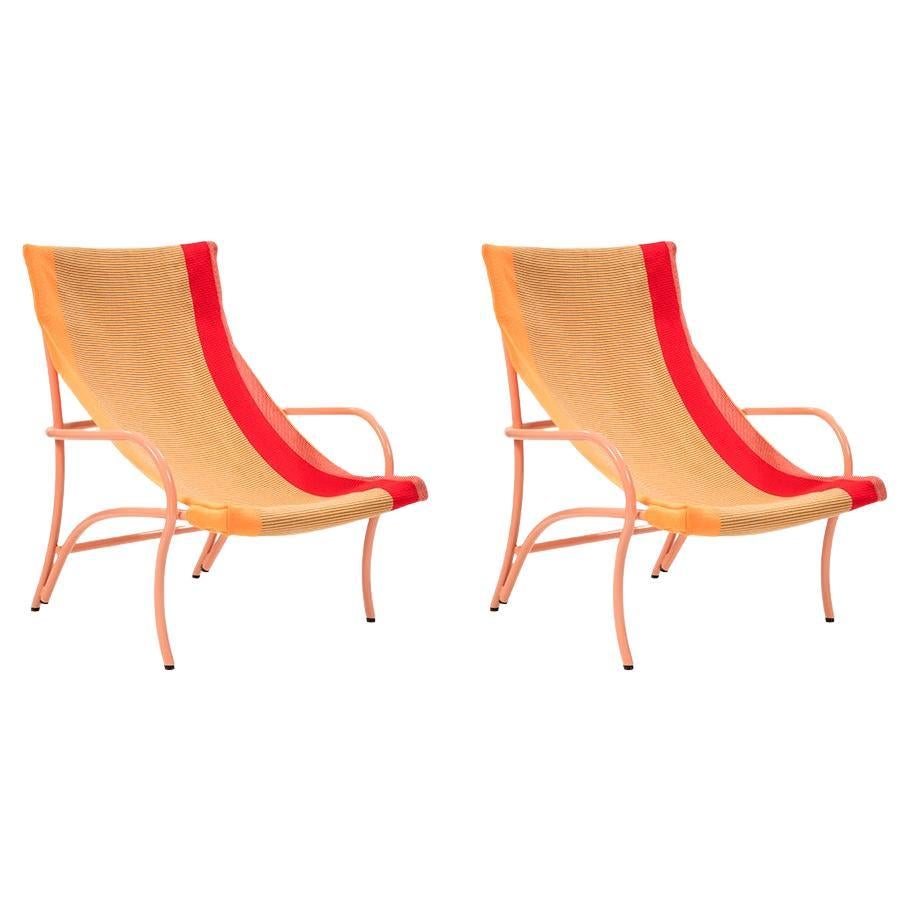 Set of 2 Naranja Maraca Lounge Chair by Sebastian Herkner For Sale