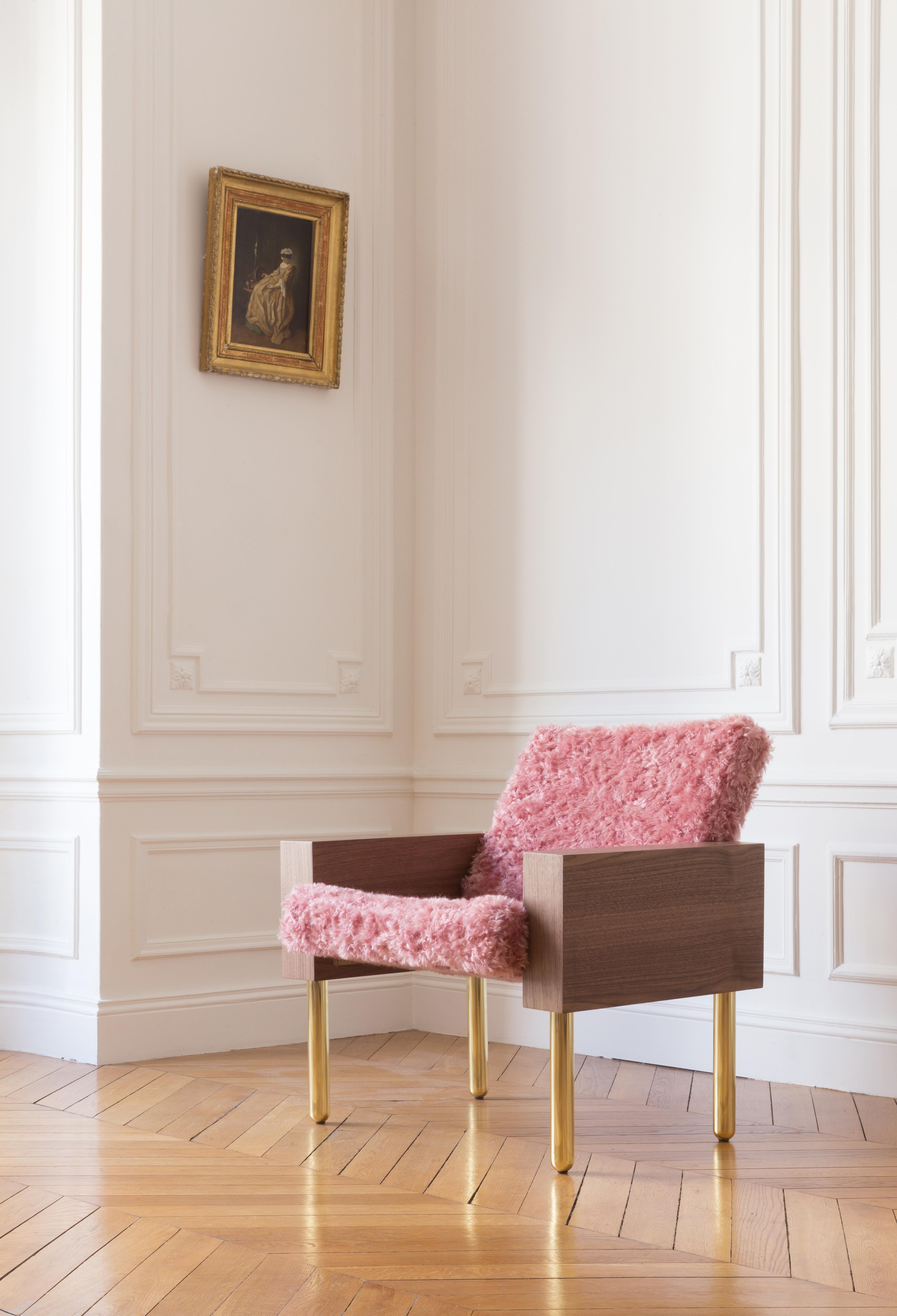 Ensemble de 2 fauteuils Block en noyer naturel, Jonas Lutz Neuf - En vente à Geneve, CH
