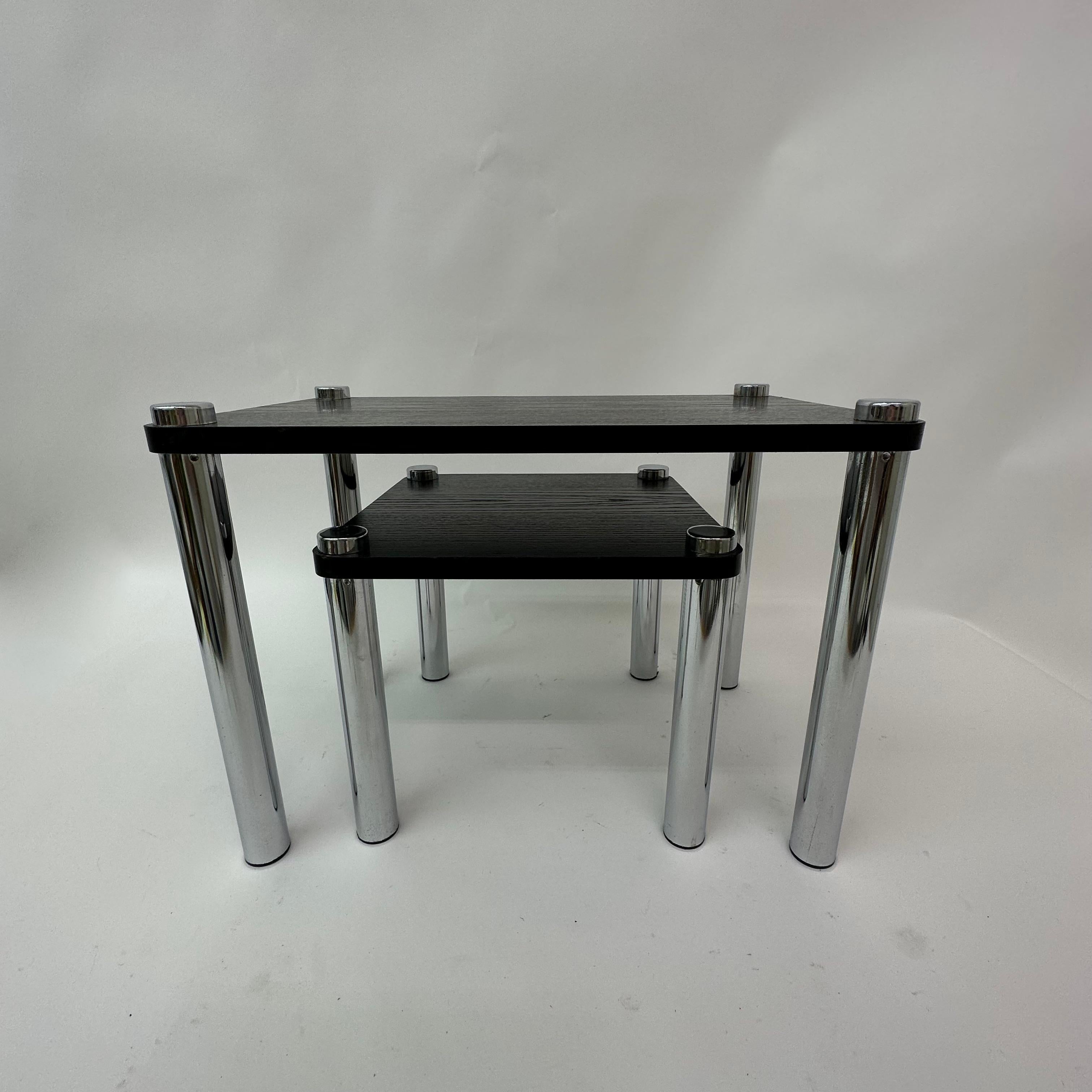 Metal Set of 2 nesting tables , 1970’s For Sale