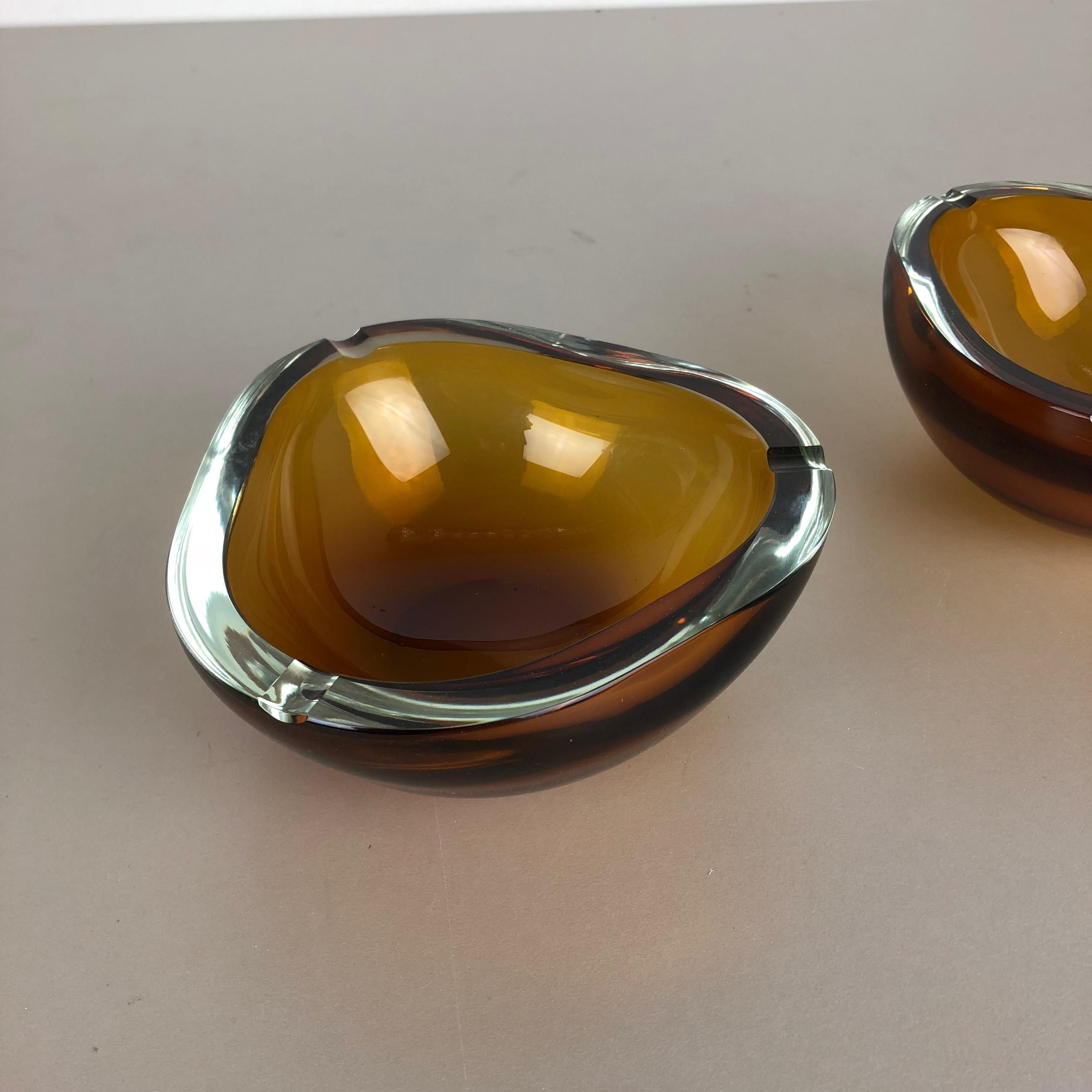 Set of 2 New Old Stock Murano Ashtray Elements Antonio da Ros for Cenedese 1960s 12