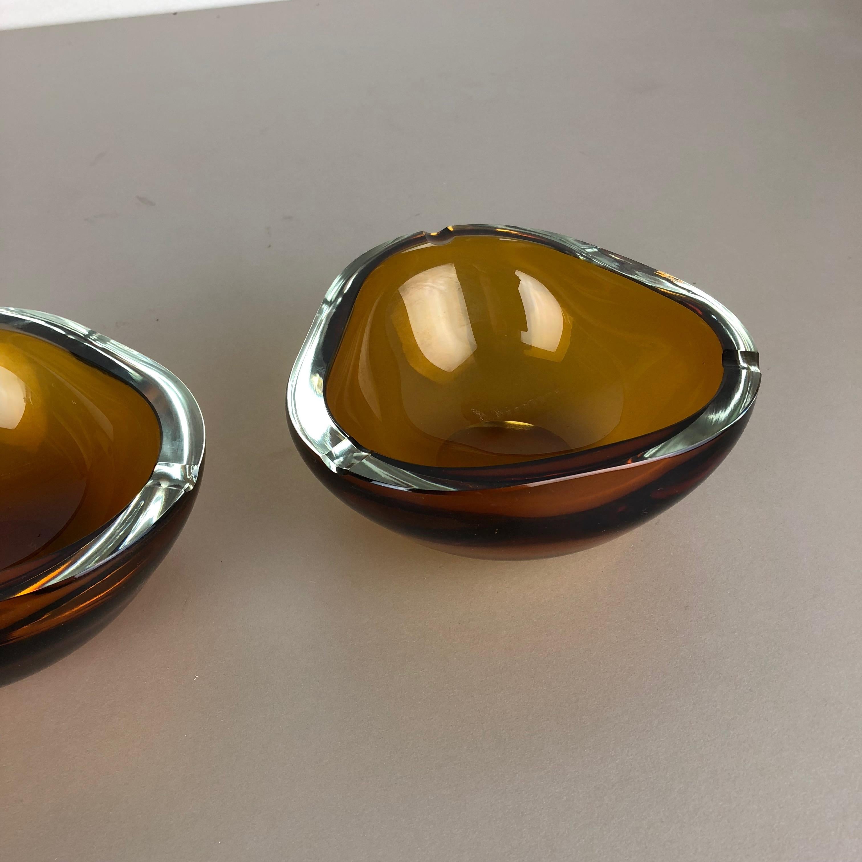 Set of 2 New Old Stock Murano Ashtray Elements Antonio da Ros for Cenedese 1960s 2