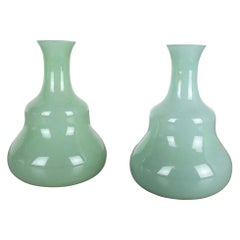 Set of 2 New Old Stock Murano Opaline Glass Vases by Gino Cenedese, 1960s