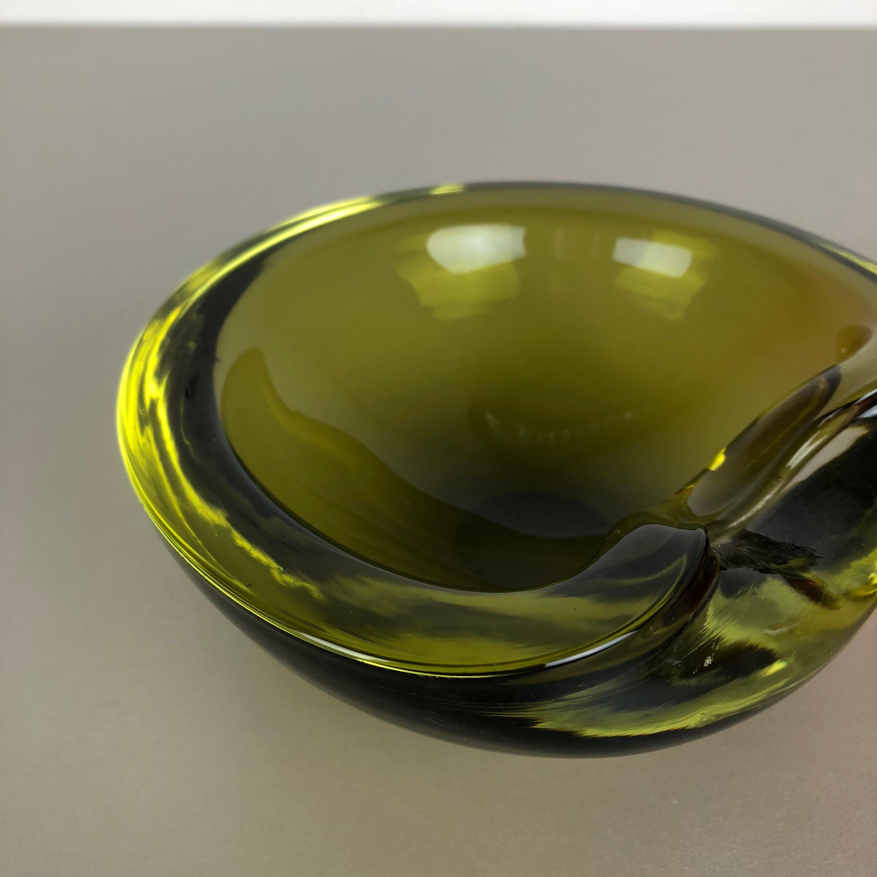 Set of 2 New Old Stock, Murano Sommerso Glass Shell Bowl Cenedese Vetri, 1960s 12