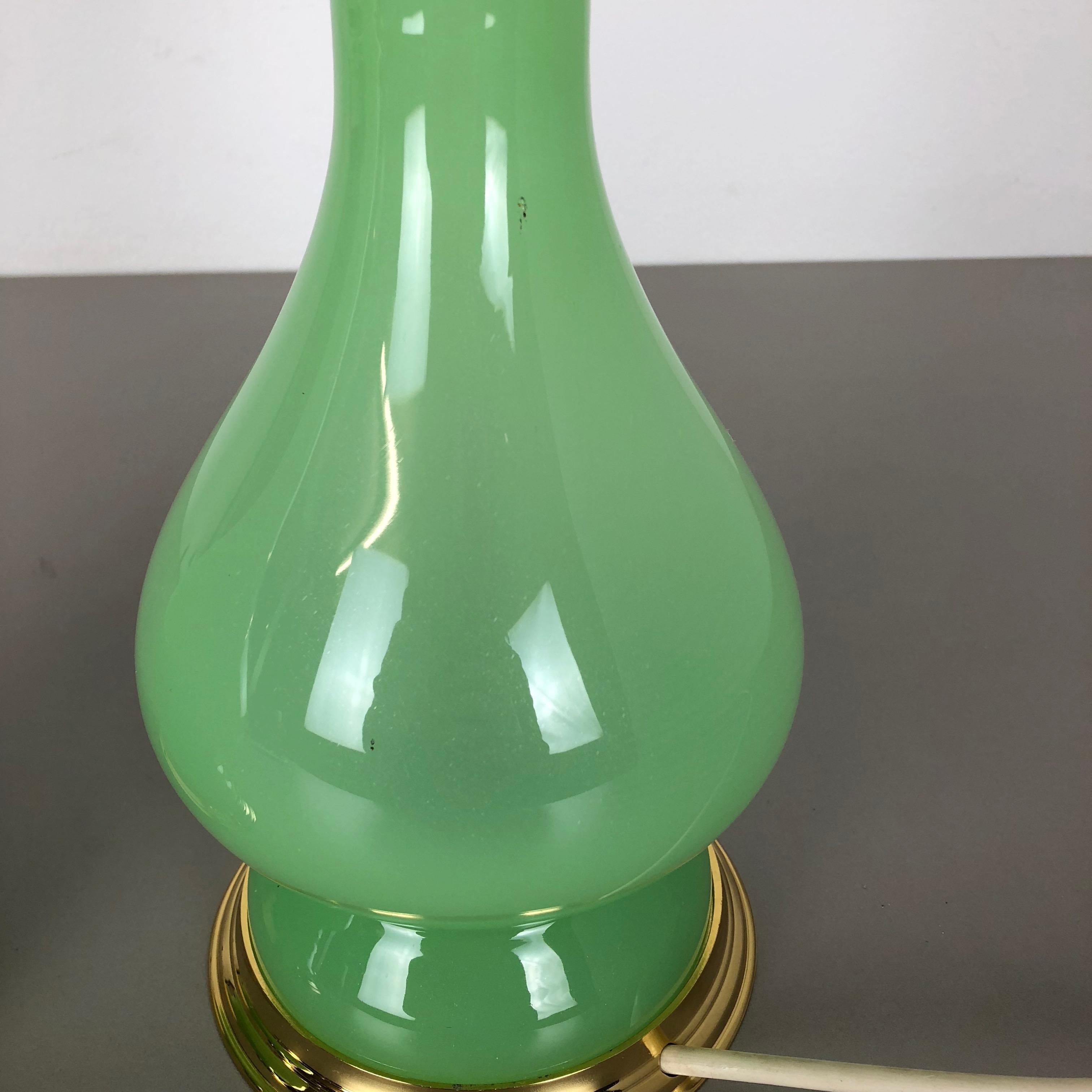Ensemble de 2 lampes de bureau en verre de Murano opalin Cenedese Vetri, Italie, en stock ancien en vente 1