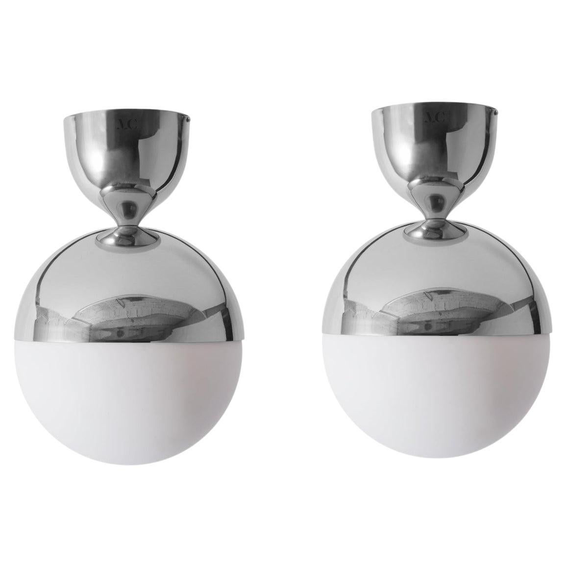 Set of 2 Nickel Ceiling Lamp by Magic Circus Editions For Sale