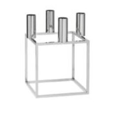 Set di 2 portacandele Kubus e base 4 placcati in nichel di By Lassen