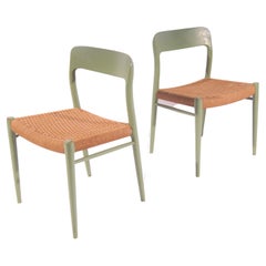 Set of 2 Niels Møller Model 75 chairs