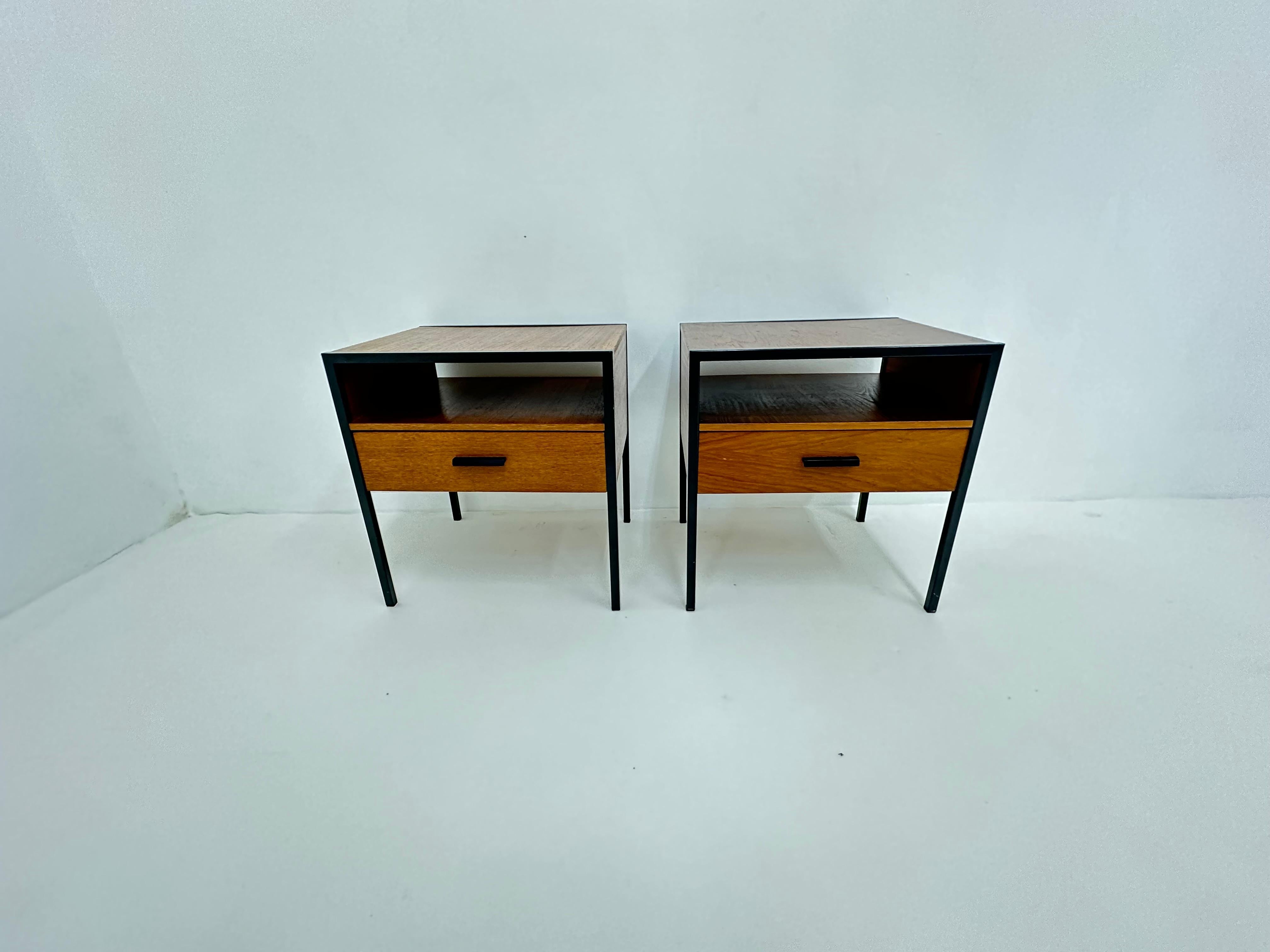Mid-Century Modern Ensemble de 2 tables de nuit par André Cordemeyer pour Auping , 1960's