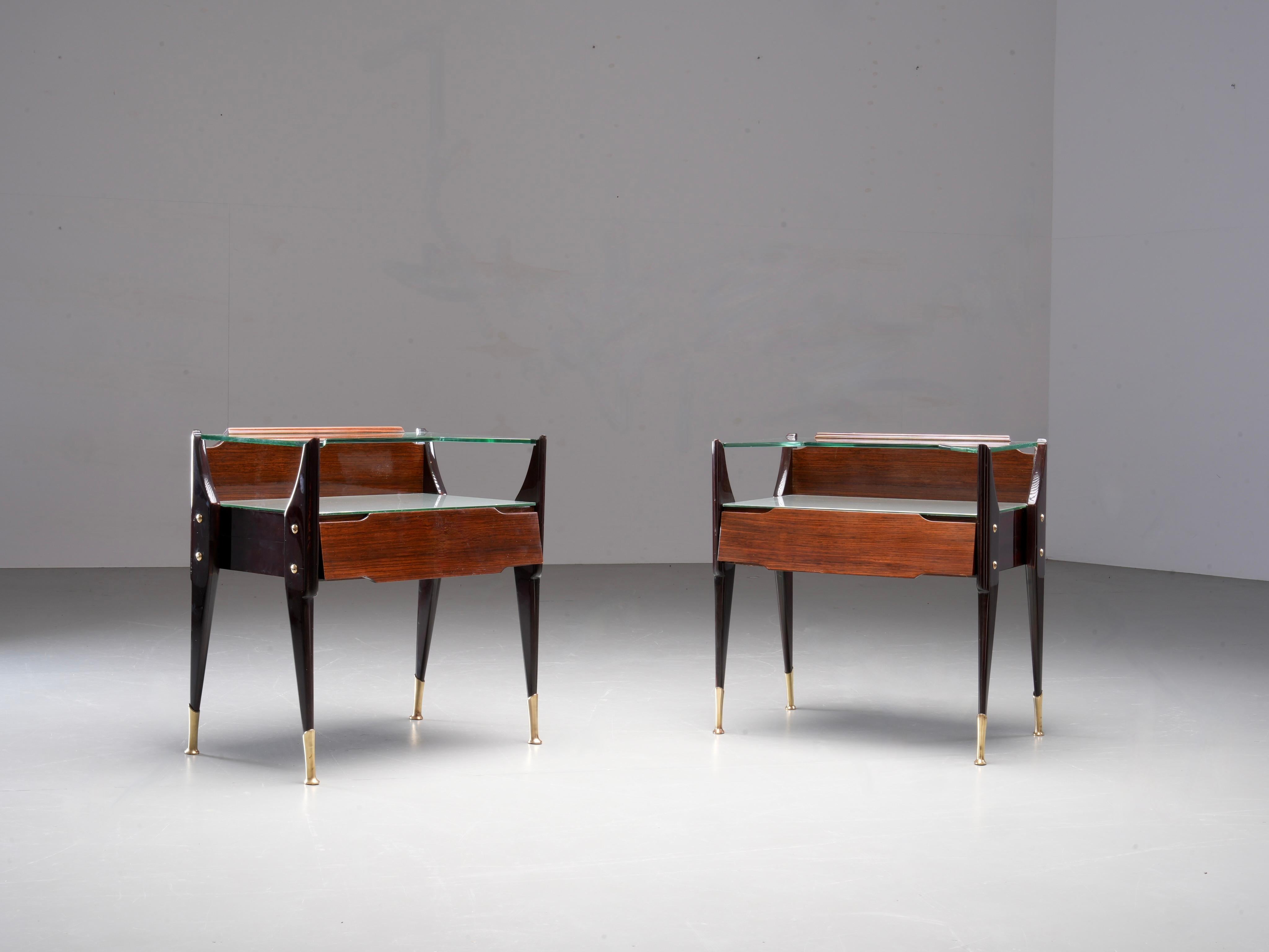 Set of 2 Night Stands by La Permanente Mobili Cantù, Italy, 1950's For Sale 2