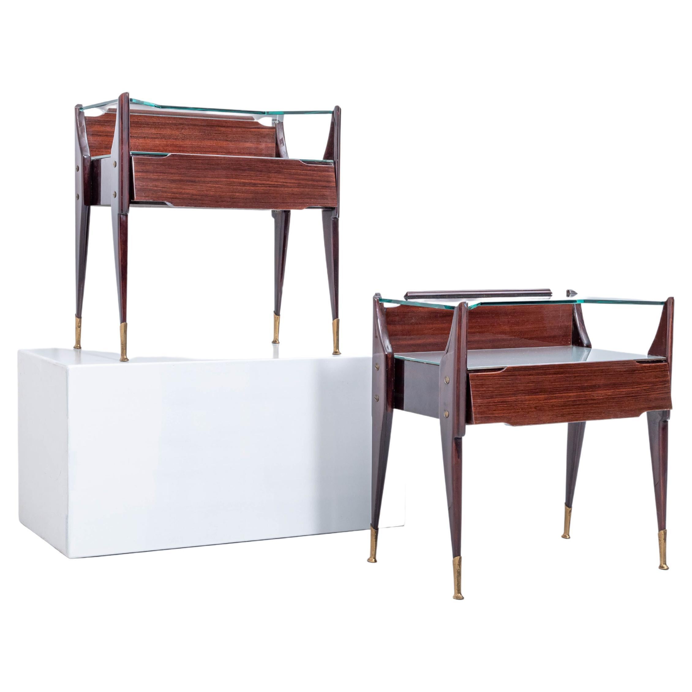 Set of 2 Night Stands by La Permanente Mobili Cantù, Italy, 1950's For Sale