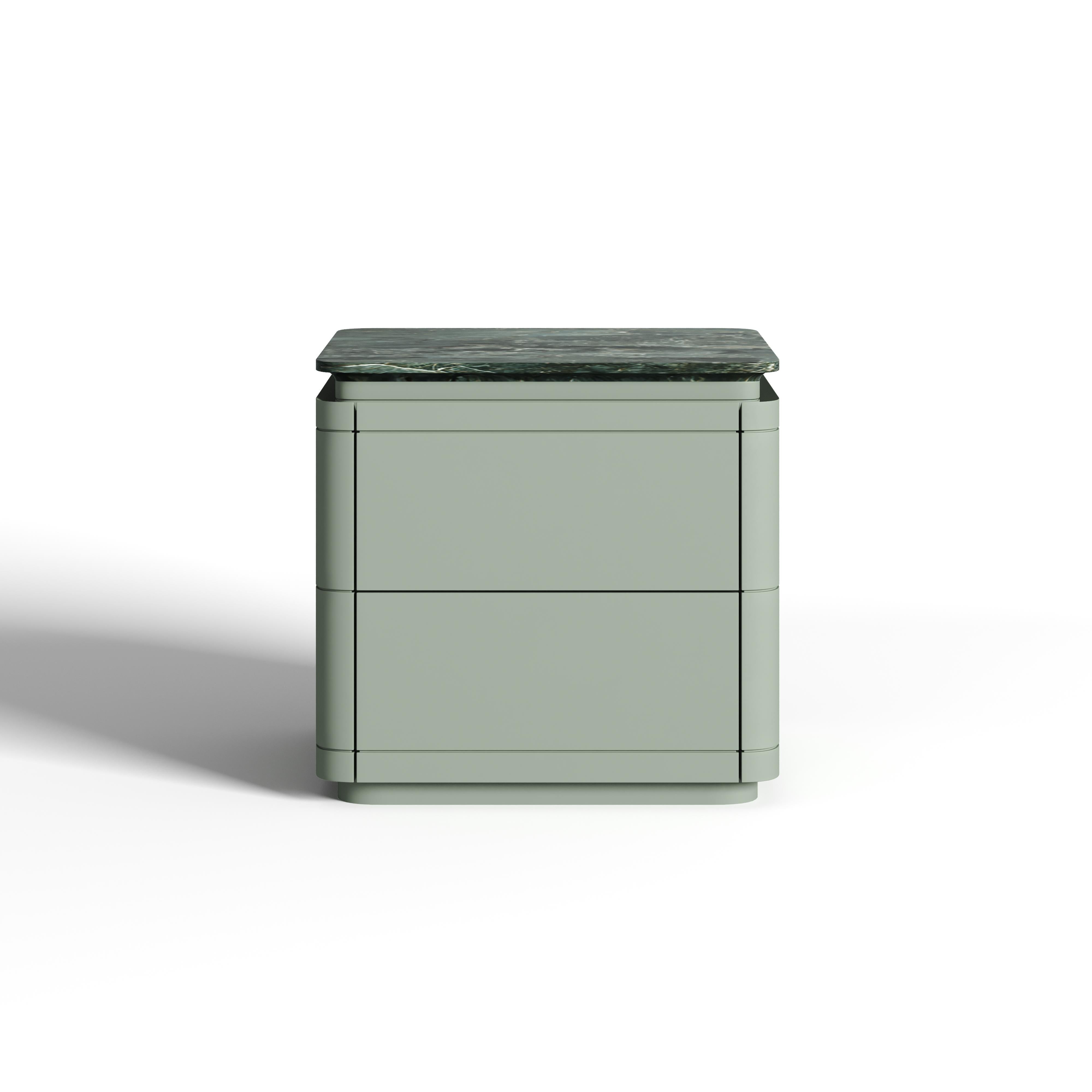 Introducing a perfect blend of contemporary and minimalist design, this nightstand offers a sleek, modern look with clean lines, making it an ideal addition to any bedroom. Choose from a variety of cabinet finish options, including matte or gloss