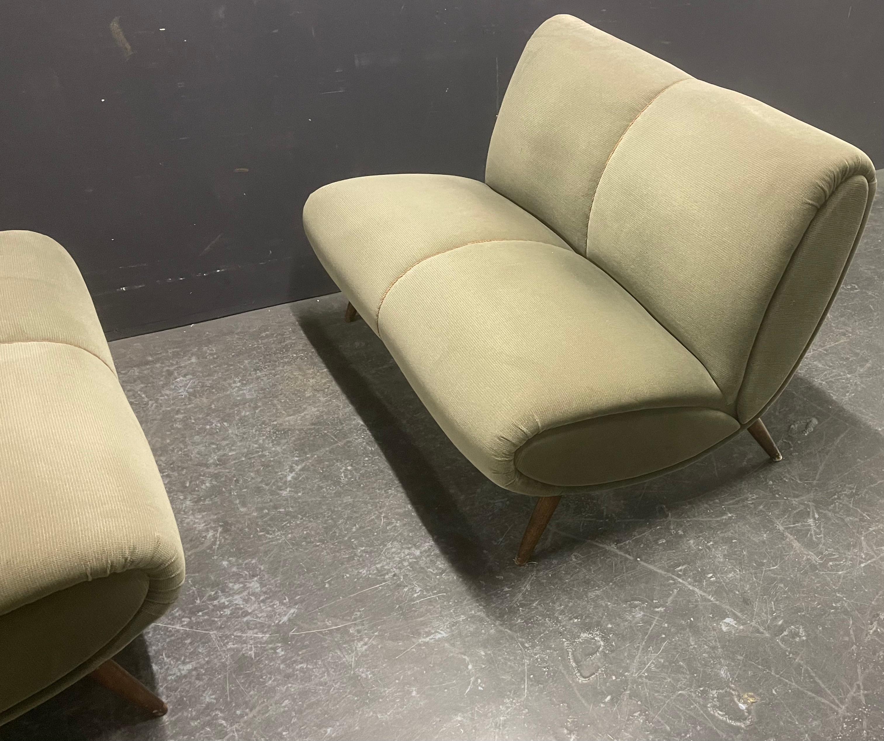 set of 2 norman bel geddes sofas For Sale 4
