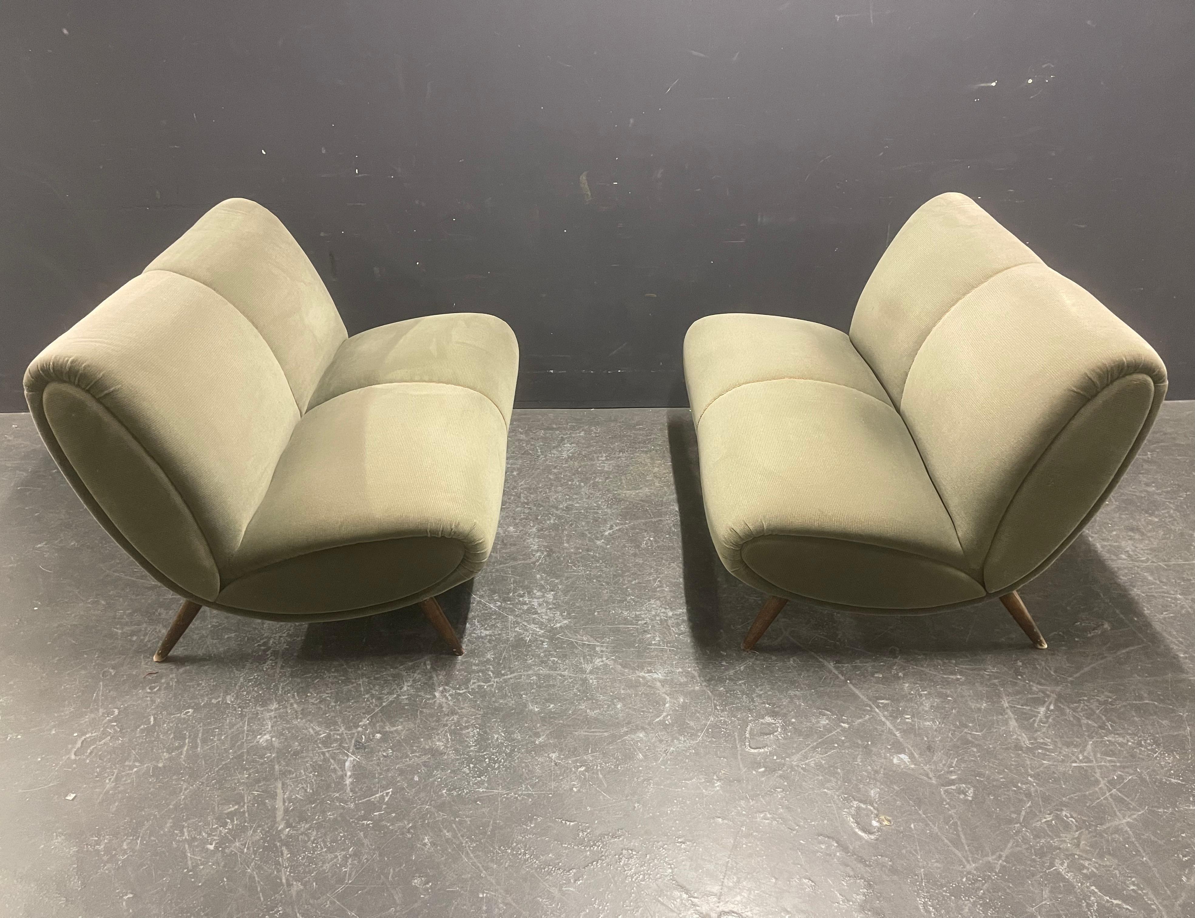 Mid-20th Century set of 2 norman bel geddes sofas For Sale