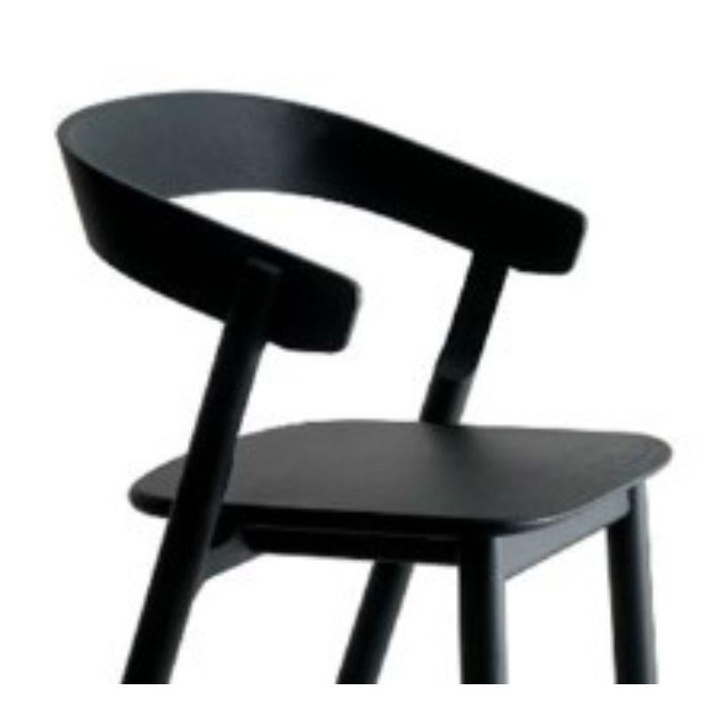 XXIe siècle et contemporain Ensemble de 2 chaises de salle à manger nues, noires, par Made by Choice en vente