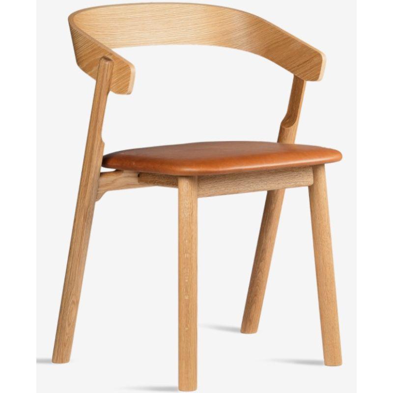 Postmoderne Ensemble de 2 chaises de salle à manger nues, en cuir naturel, par Made By Choice en vente