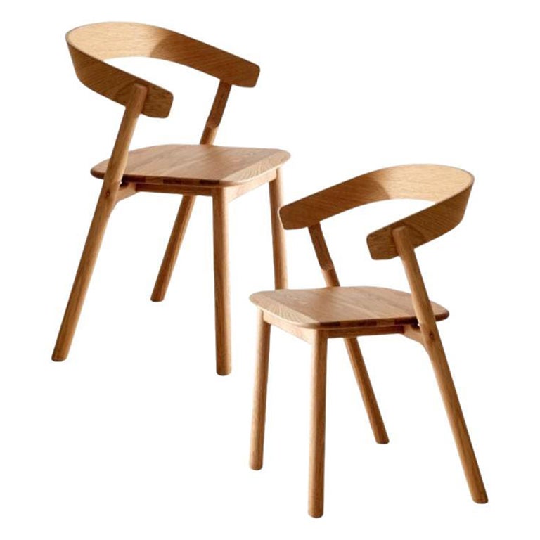 Set of 2, Nude Dining Chairs by Made by Choice For Sale