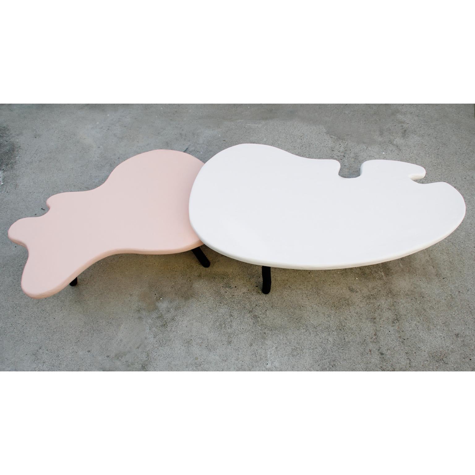 Contemporary Set Of 2 Nudibranch Coffee Tables in Plaster, Wood & Paint by Dace Sūna For Sale