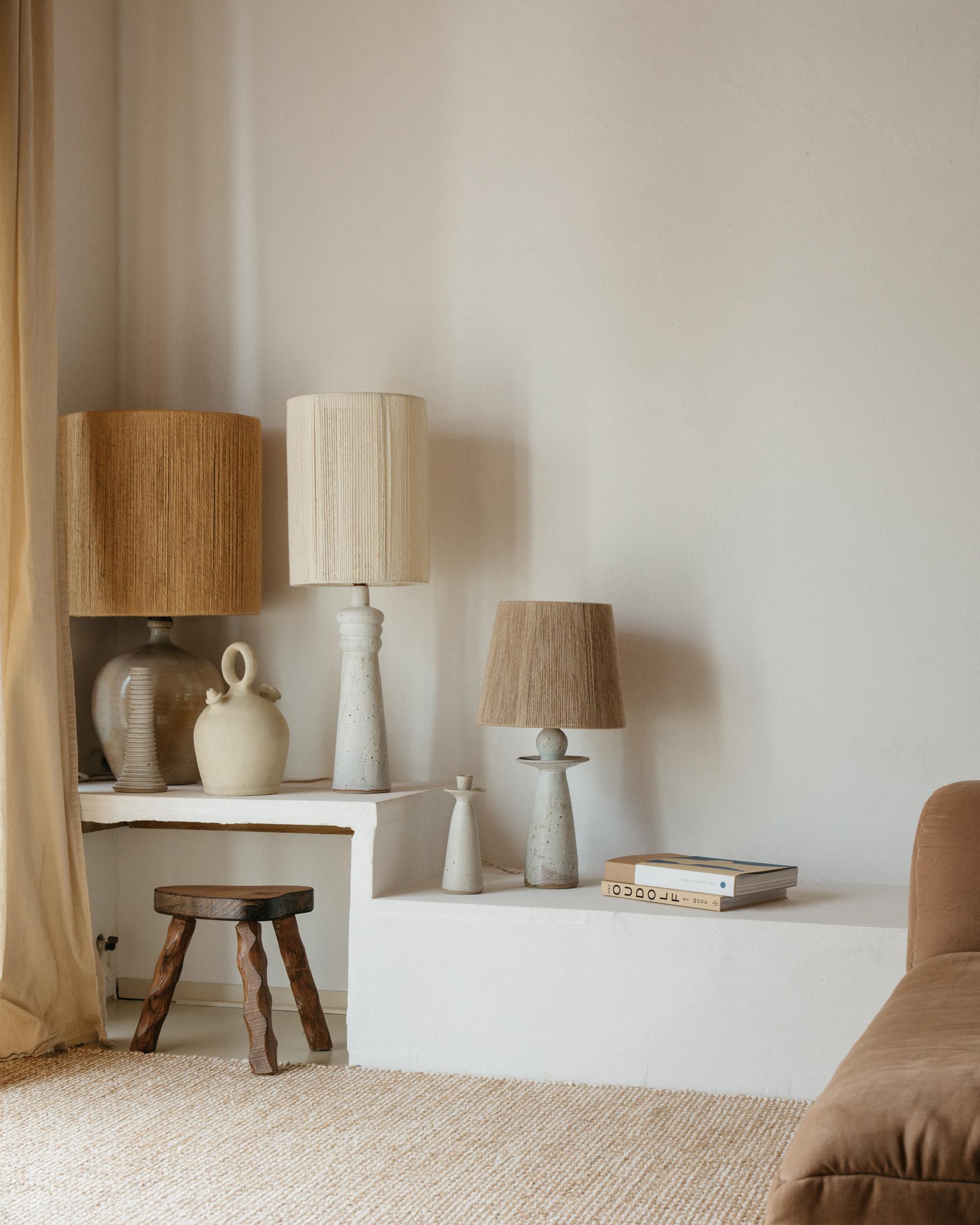 2er-Set Nueé Matte Cream White Keramik-Tischlampen von Grès Éditions (Sonstiges) im Angebot