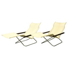 Set of 2 NY Chaise Lounge 'foldable!' by Takeshi Nii, Japan, 1950s