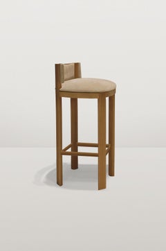 Set of 2 Oak Bar Chair by Collector