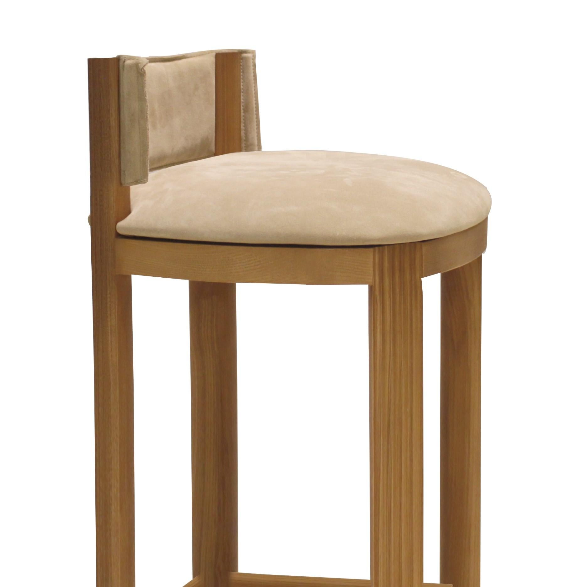 Modern Set of 2 Oak Bar Chair by Collector For Sale