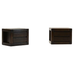 Vintage Set of 2 oak bedside drawer cabinets, 1970s Europe.