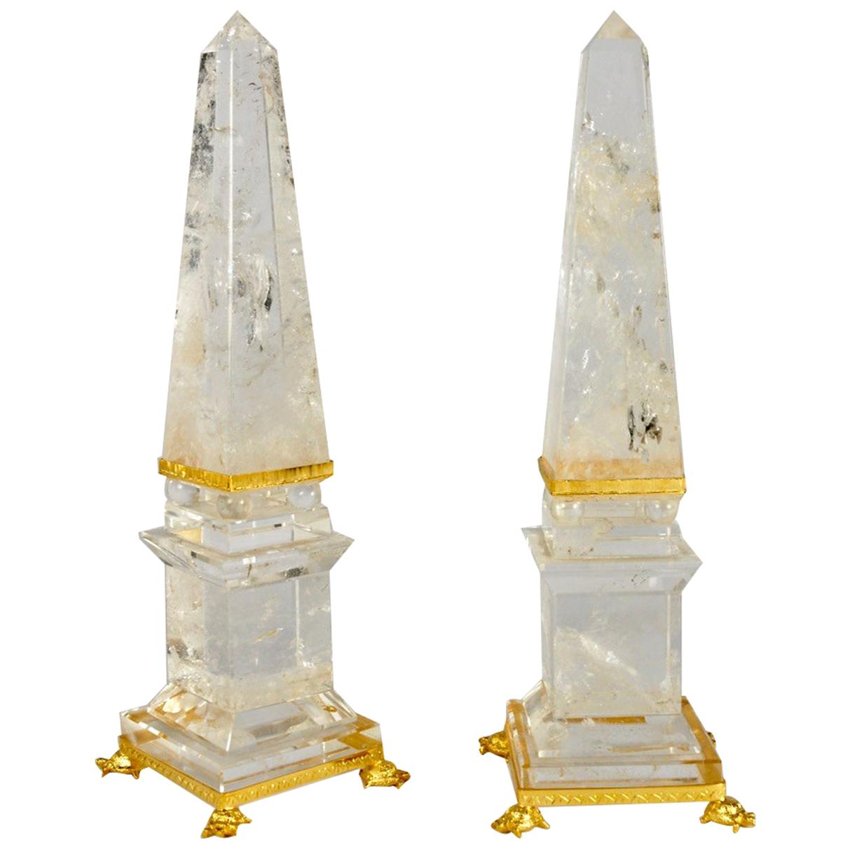Set of 2 Obelischi Crystal Sculpture
