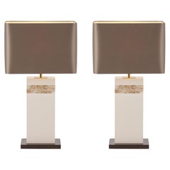 Set of 2 Oceanus Table Lamps Bronze Shade Handmade in Portugal by Greenapple