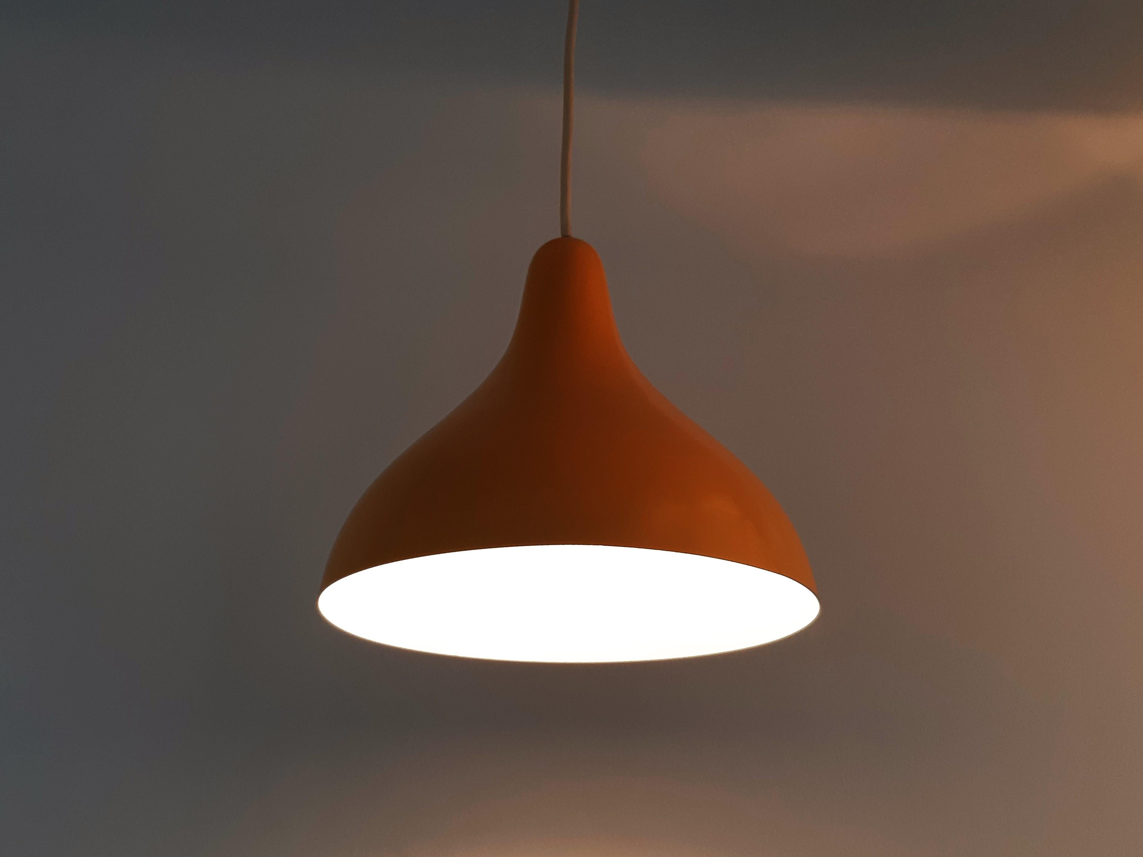 Unknown Set of 2 Ochre Metal Pendant Lamps by Lisa Johansson-Pape for Orno 'Attr.'