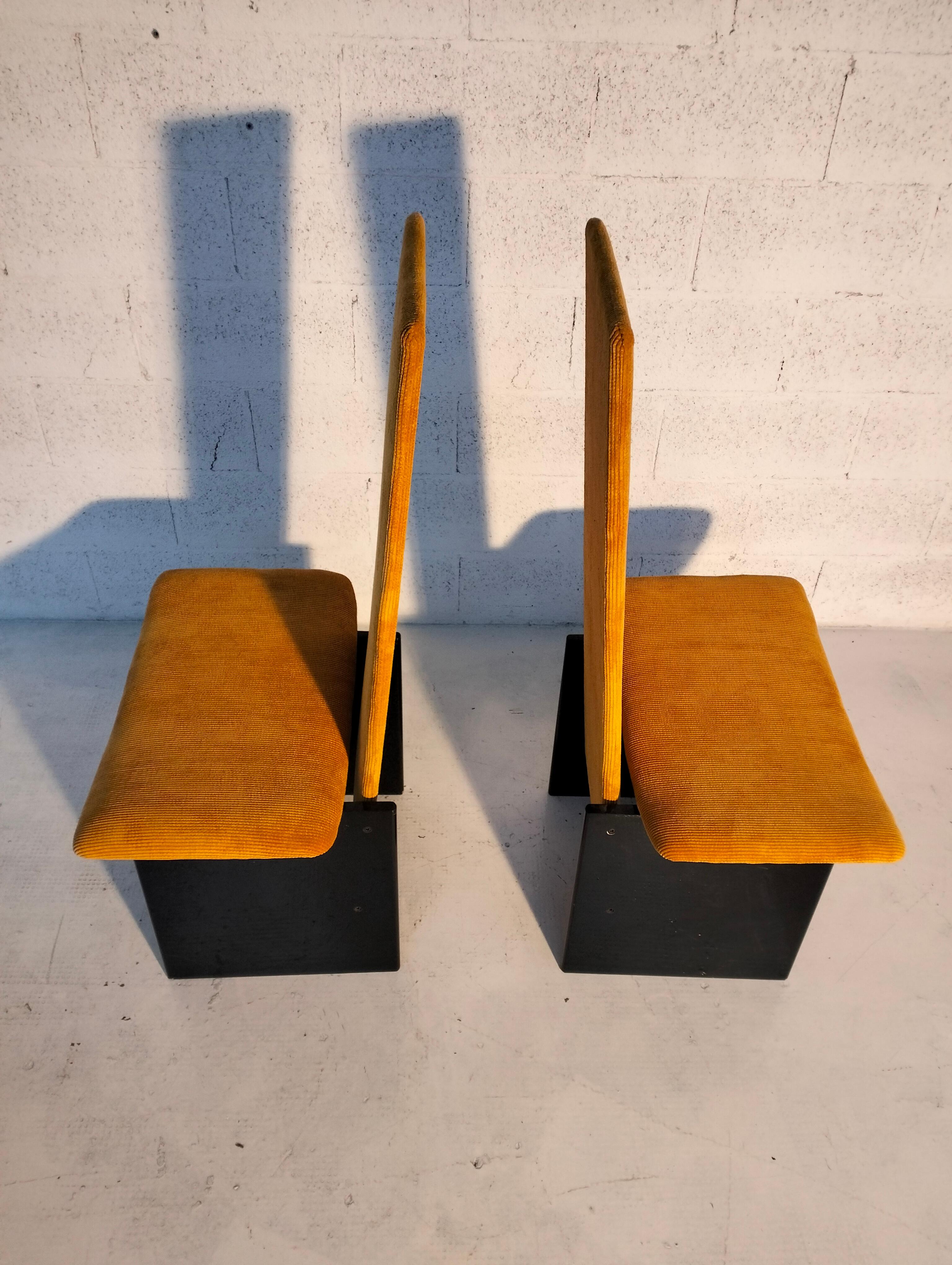 Set of 2 ocra yellow chairs Rennie mod. by K. Takahama for S. Gavina 70's, Italy 3