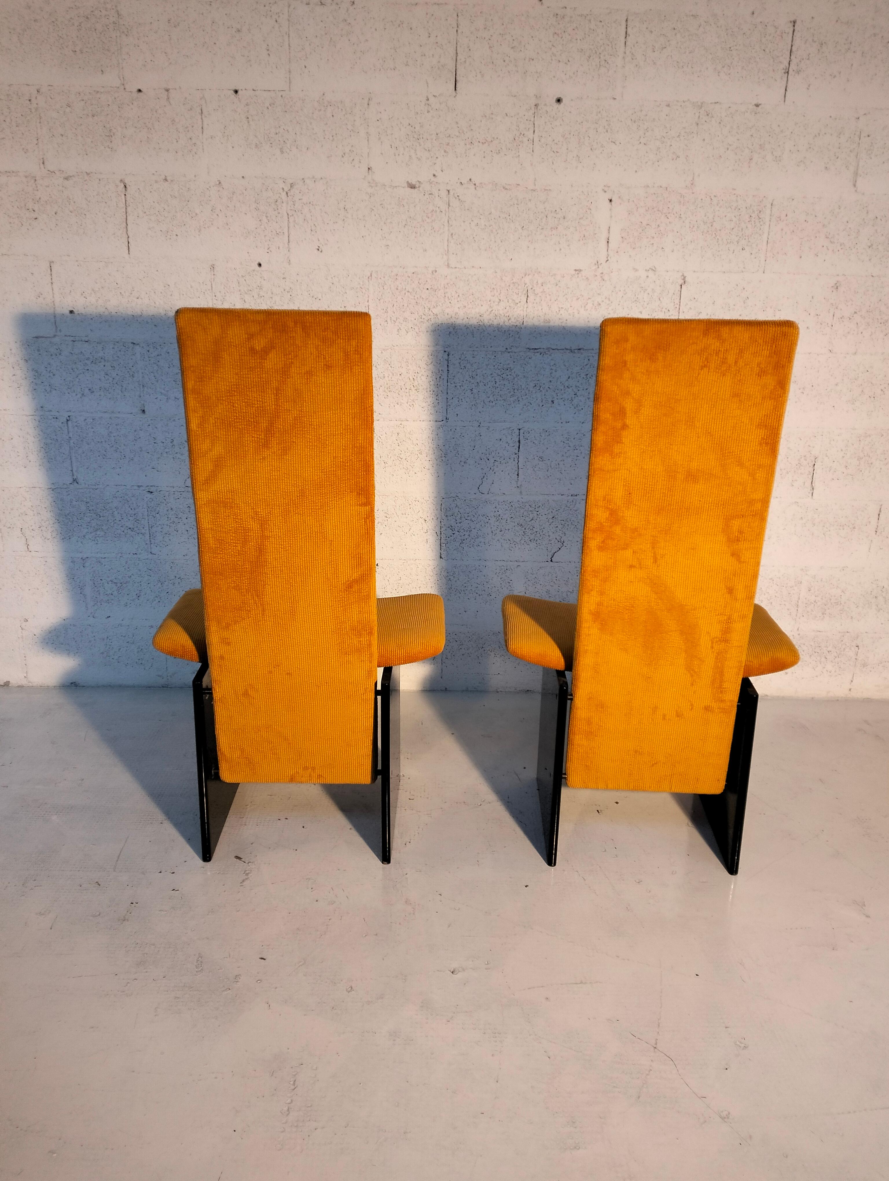 Set of 2 ocra yellow chairs Rennie mod. by K. Takahama for S. Gavina 70's, Italy 4