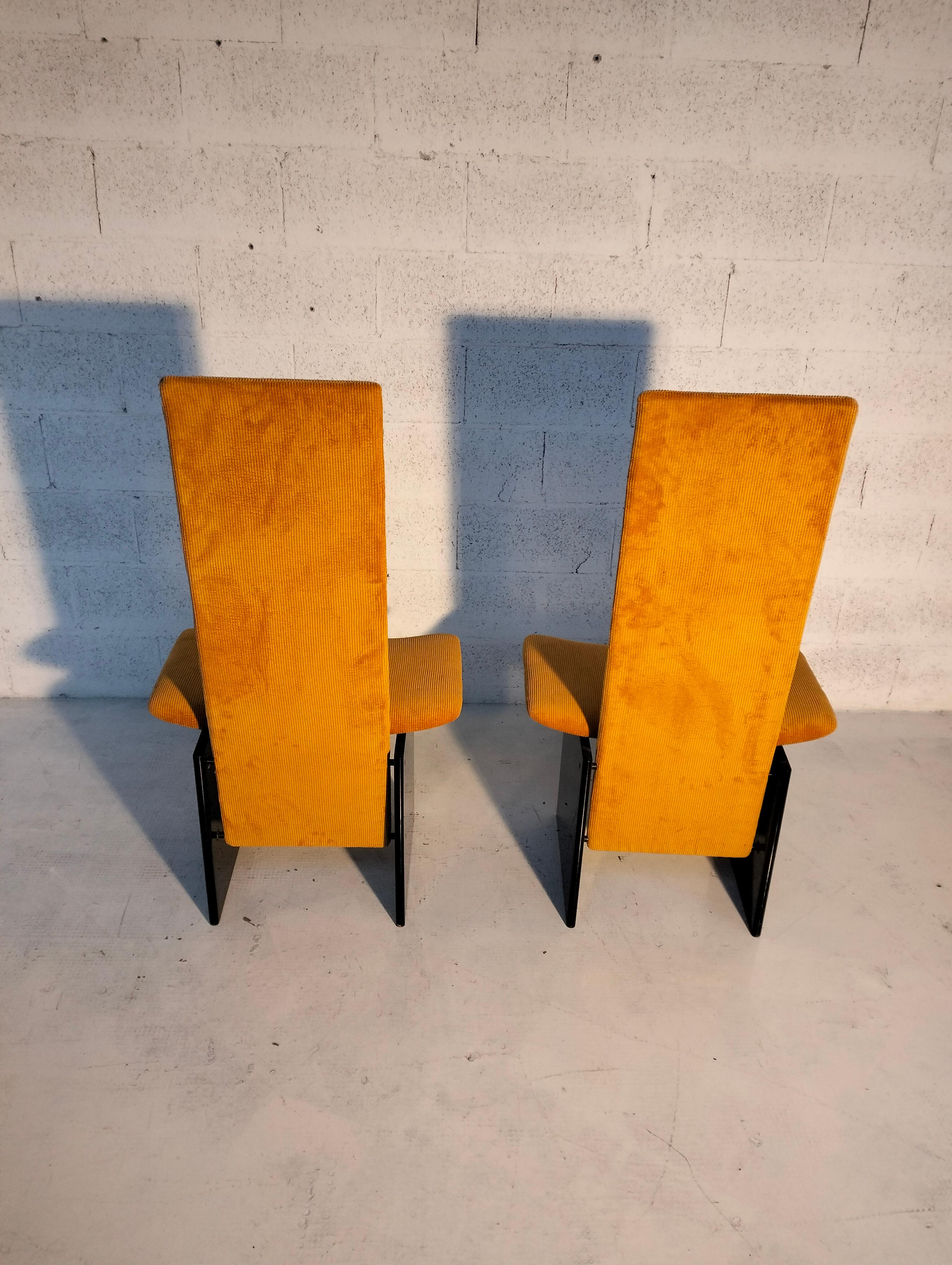 Set of 2 ocra yellow chairs Rennie mod. by K. Takahama for S. Gavina 70's, Italy 5