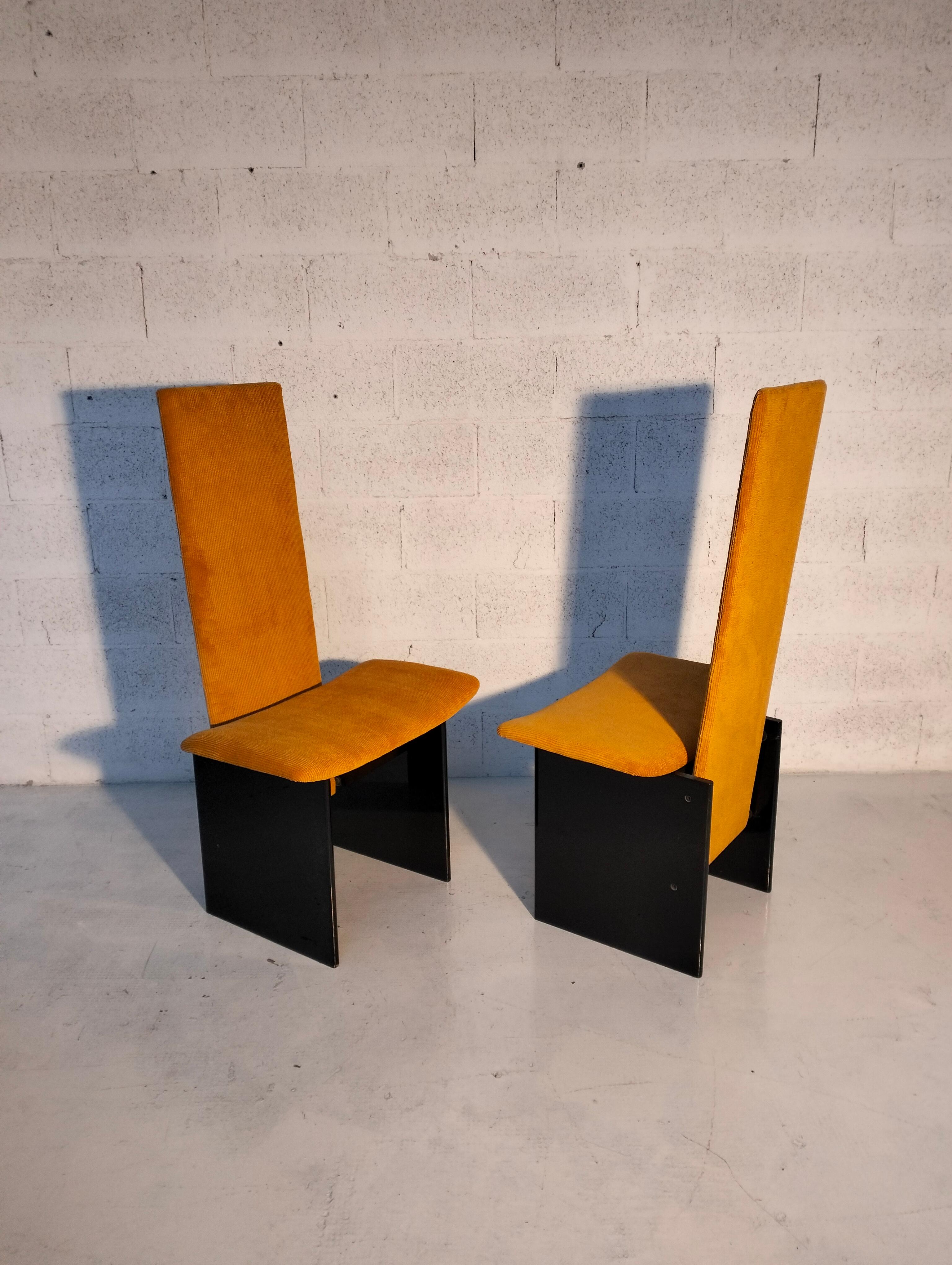 Set of 2 ocra yellow chairs Rennie mod. by K. Takahama for S. Gavina 70's, Italy 6