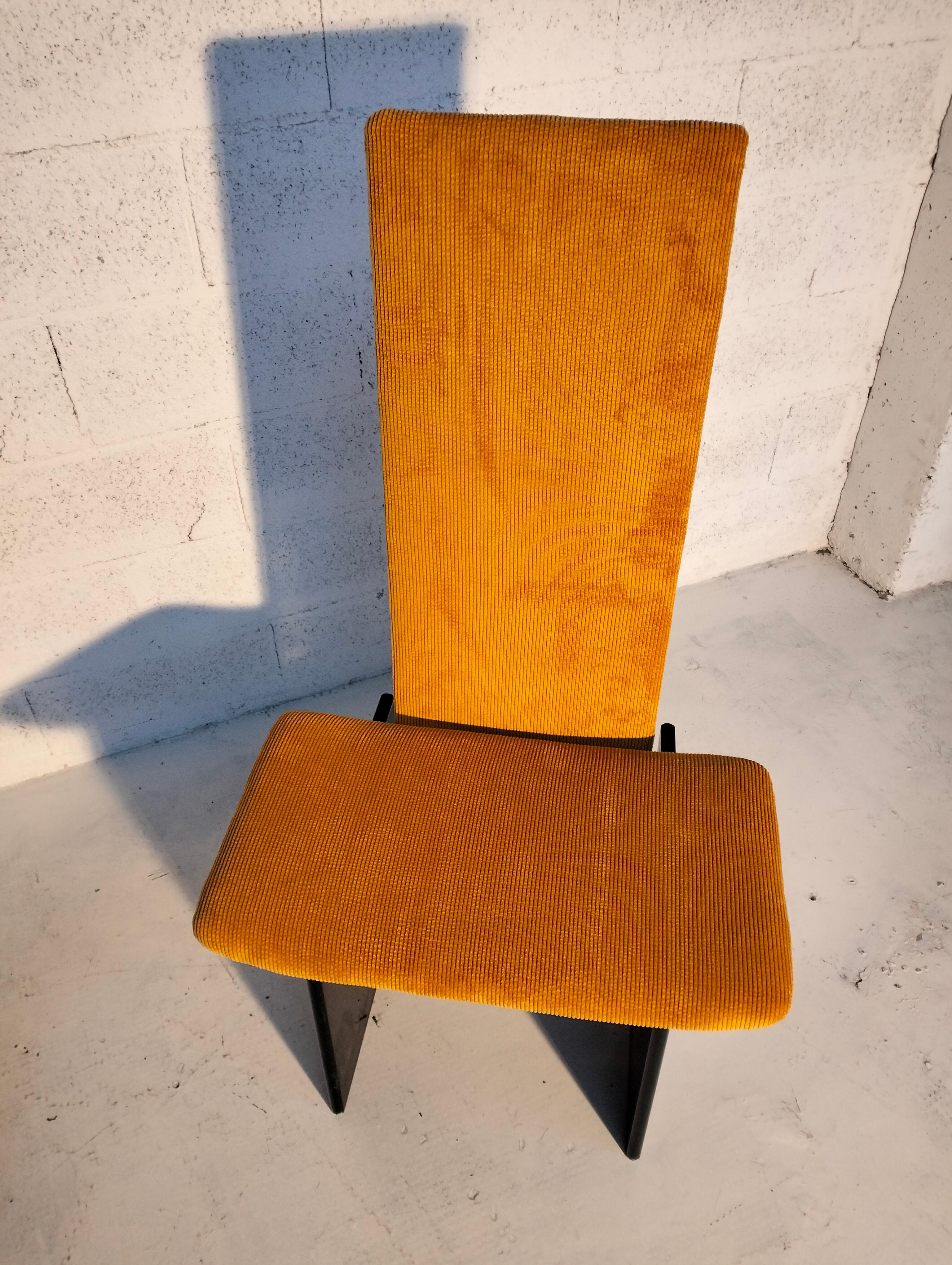 Fin du 20e siècle Ensemble de 2 chaises jaune ocra Rennie mod. de K. Takahama pour S. Gavina, années 70, Italie en vente