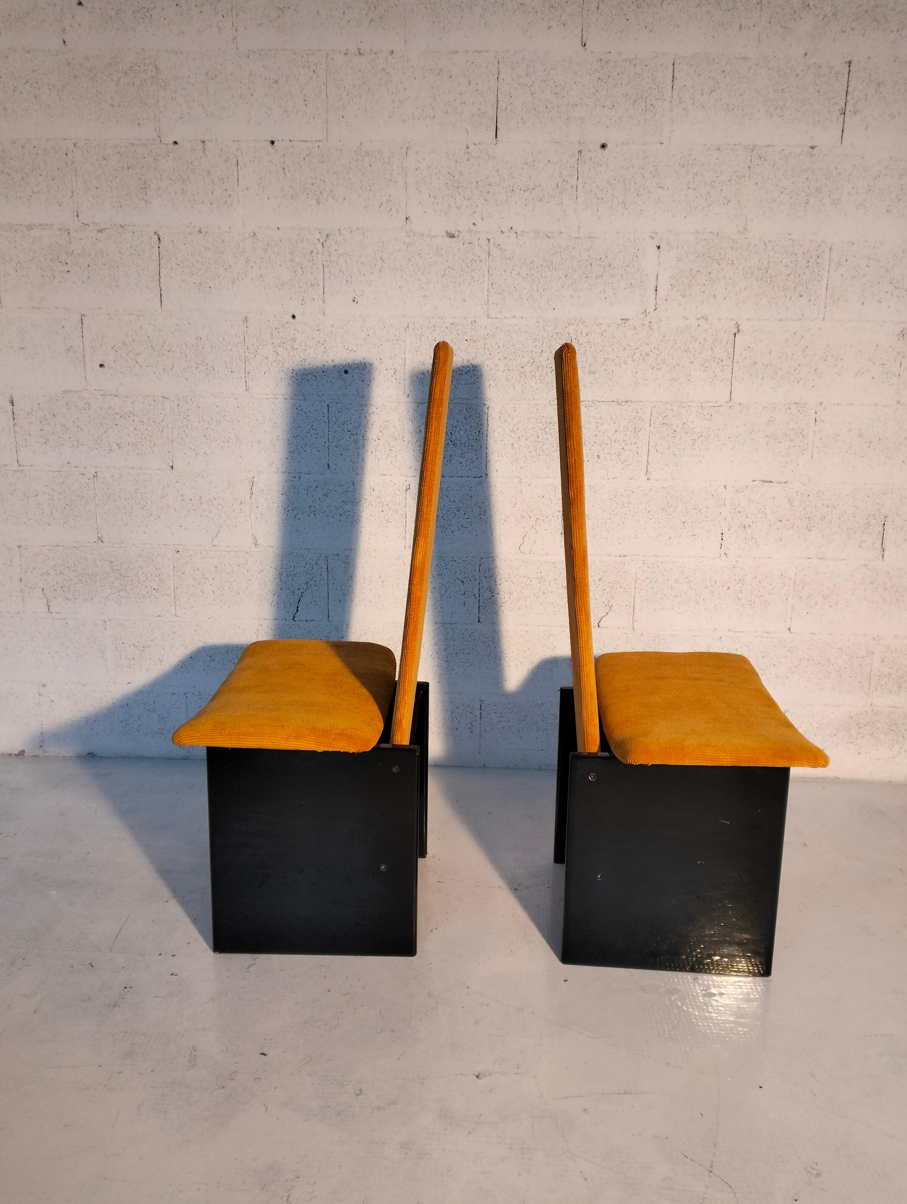 Set of 2 ocra yellow chairs Rennie mod. by K. Takahama for S. Gavina 70's, Italy 2