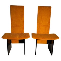 Retro Set of 2 ocra yellow chairs Rennie mod. by K. Takahama for S. Gavina 70's, Italy
