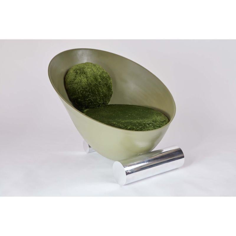 italien Ensemble de 2 chaises Octavia, vert et gris coquillage par Laun en vente