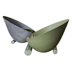 Set di 2 sedie Octavia, conchiglia verde e grigia di Laun