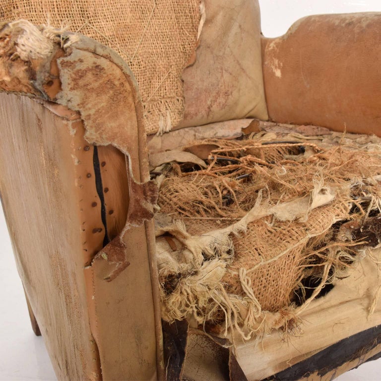 Set of Two Octavio Vidales Distressed Leather Chairs for Muebles Johrvy