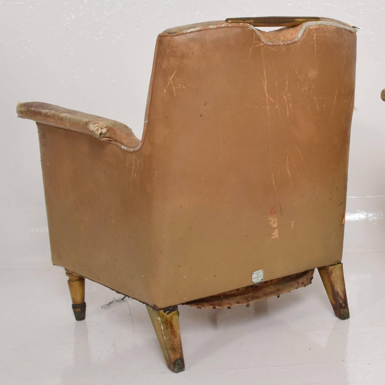 Set of Two Octavio Vidales Distressed Leather Chairs for Muebles Johrvy 2
