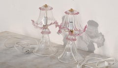 Set of 2 of Pink table lamps in Murano glass