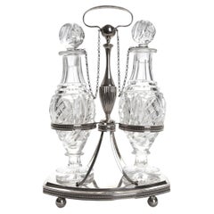 Set di 2 bottiglie per olio e aceto, Paesi Bassi, opera di Johannus Mattheus Van Kempen II, 1827