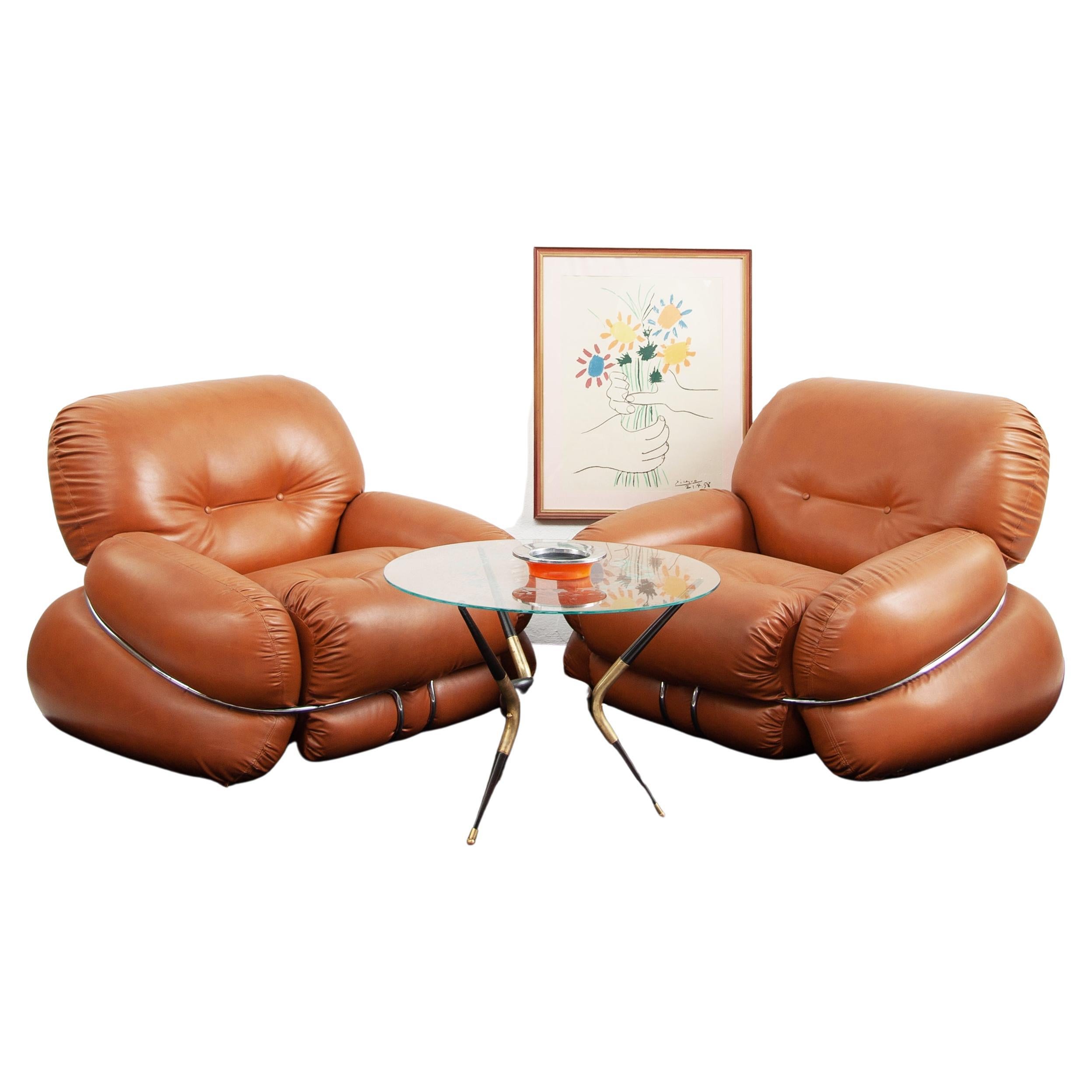 Set of 2 "Okay" Lounge Armchairs by Adriano Piazzesi For Sale