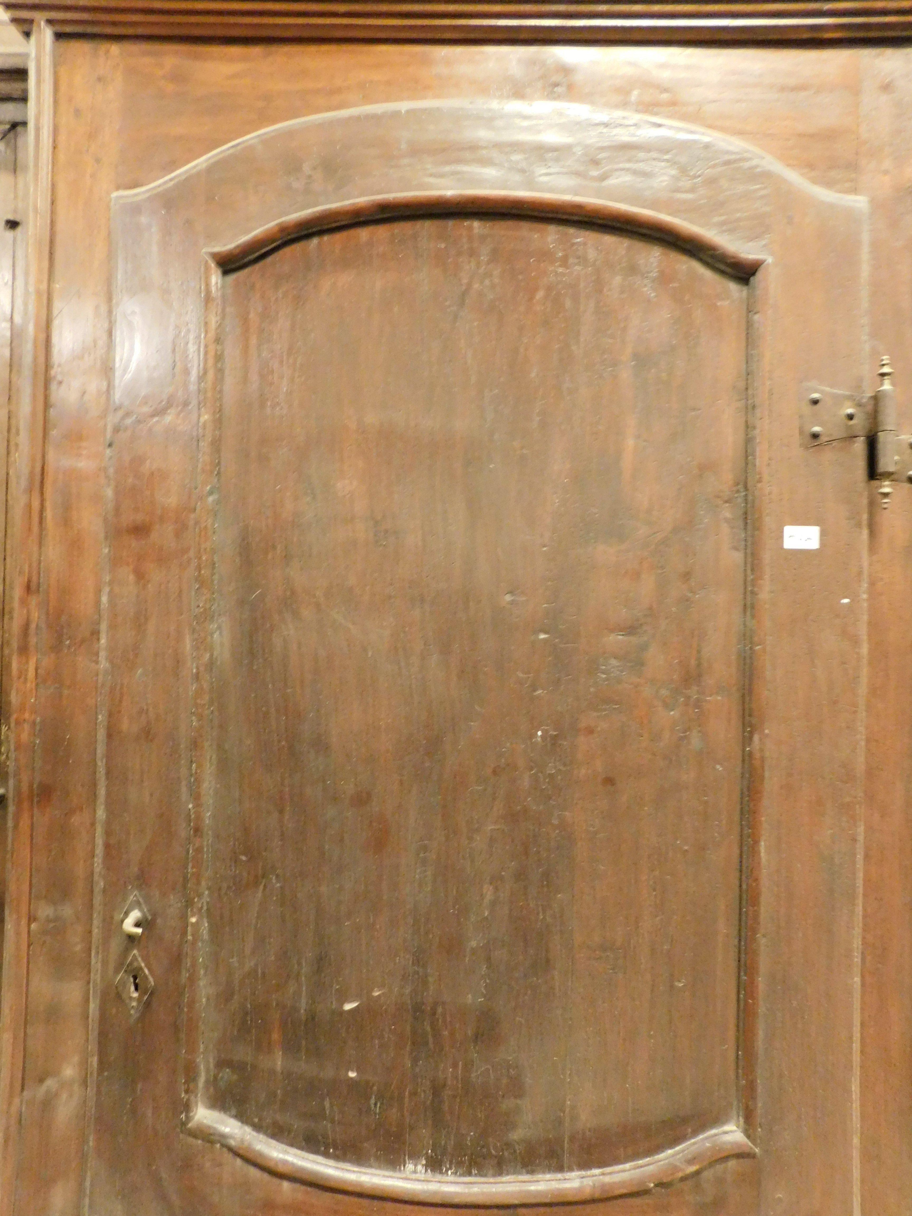 18th Century and Earlier set of 2 old carved poplar wood doors with frame, Italy For Sale