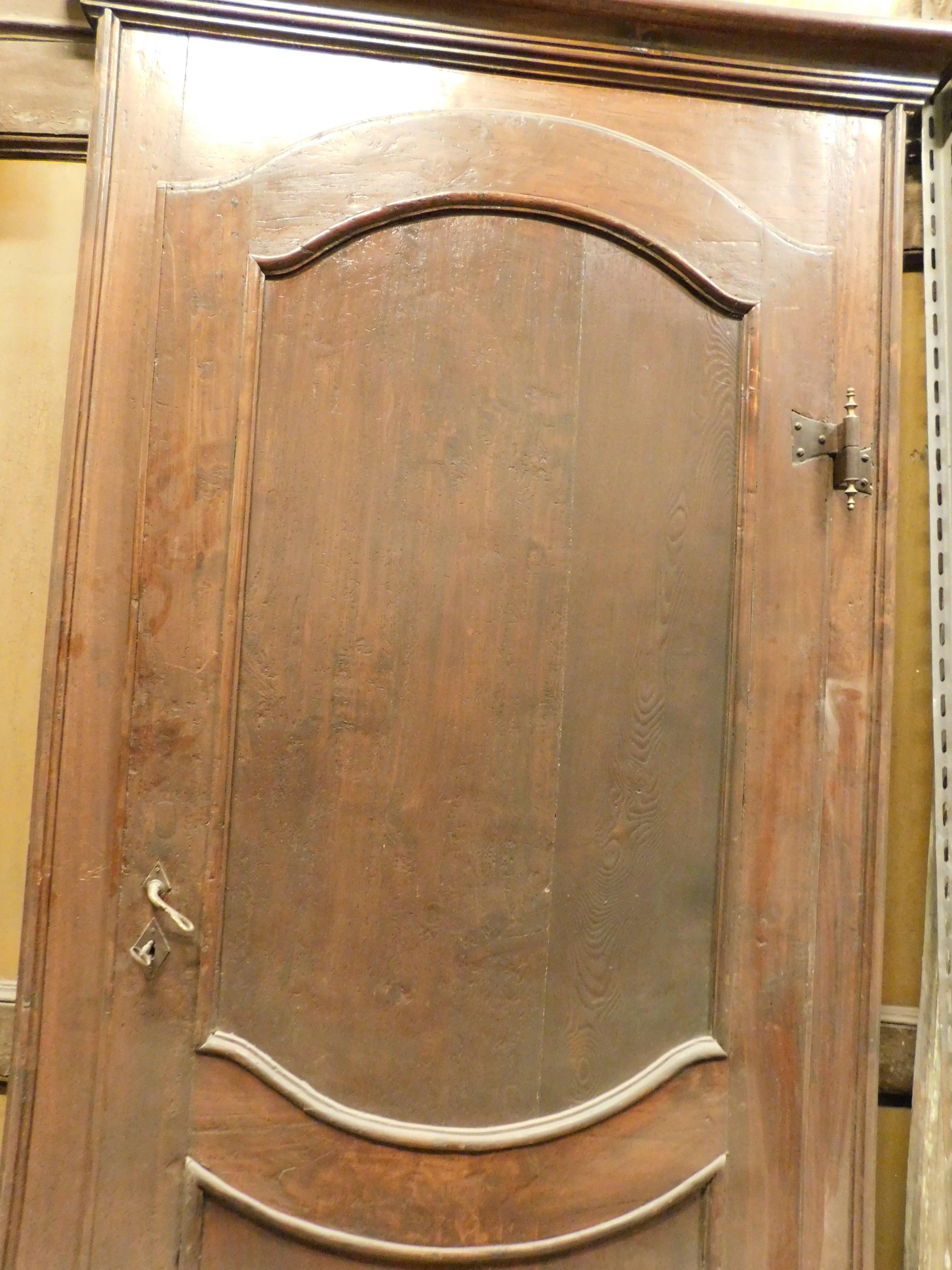 set of 2 old carved poplar wood doors with frame, Italy For Sale 1