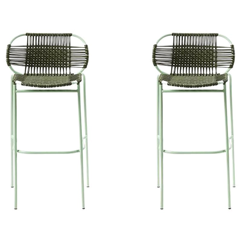 Set of 2 Olive Cielo Bar Stool by Sebastian Herkner