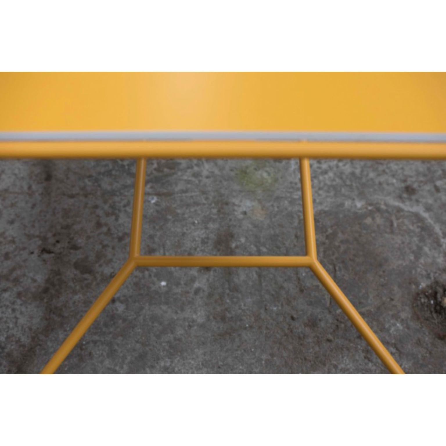 Post-Modern Set of 2 One on One Yellow Coffee Tables by Maria Scarpulla