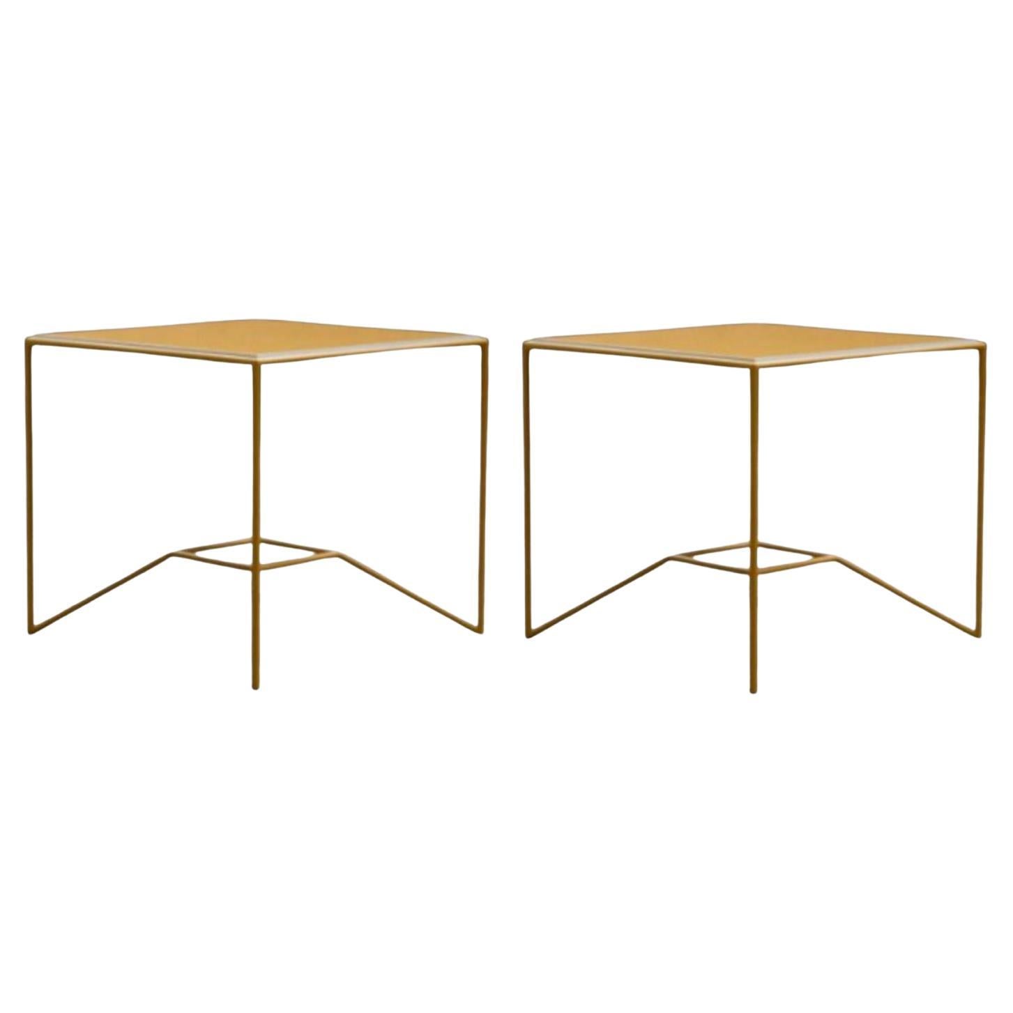 Set of 2 One on One Yellow Coffee Tables by Maria Scarpulla