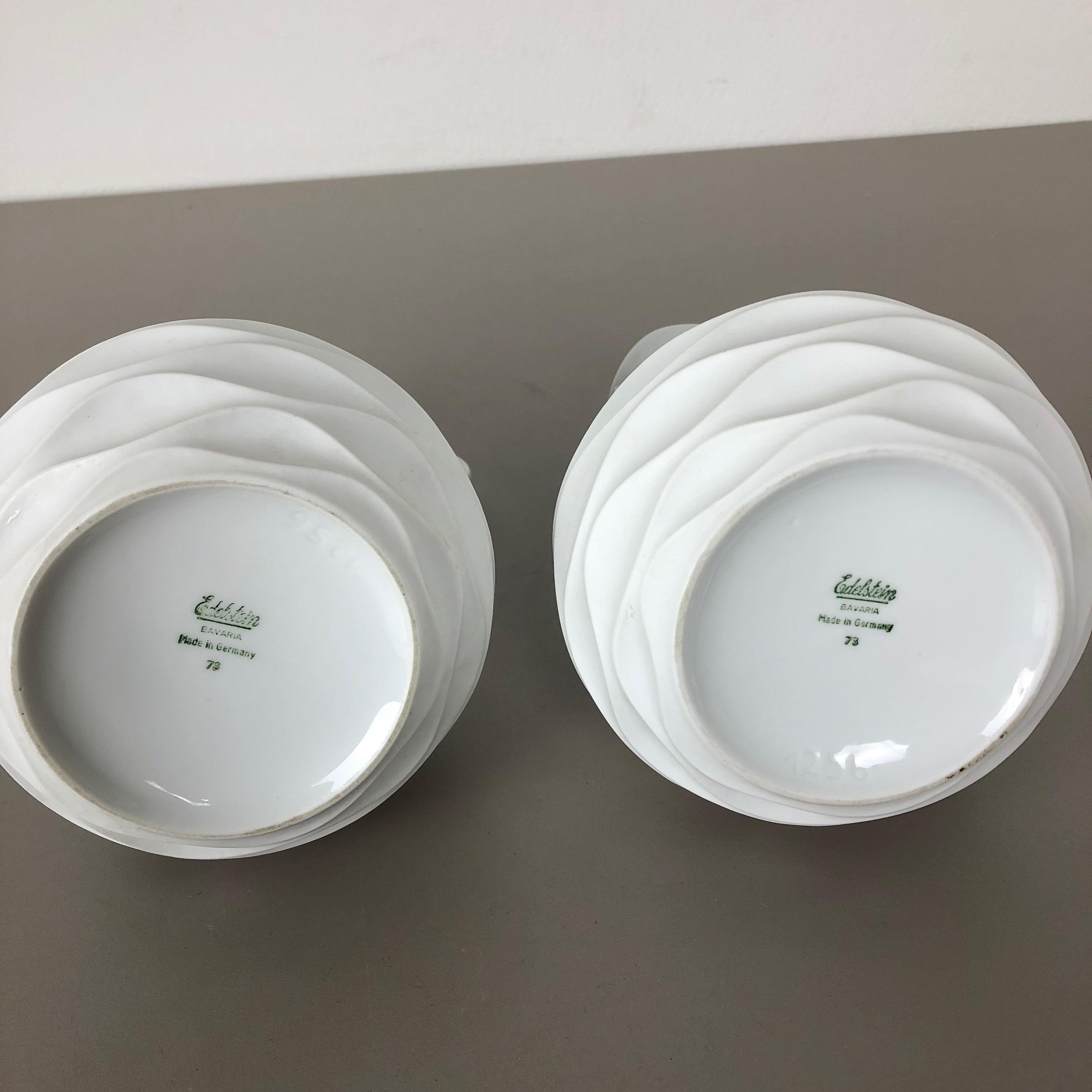 Set di 2 vasi brocca in porcellana biscuit OP Art di Edelstein Bavaria, Germania, anni '70 in vendita 3