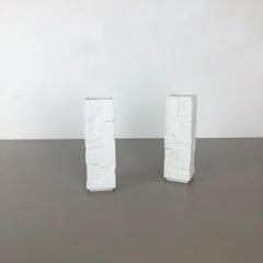 Set of 2 Op Art Vase Porcelain German Vase by Heinrich Ceramics, Germany, 1970s
